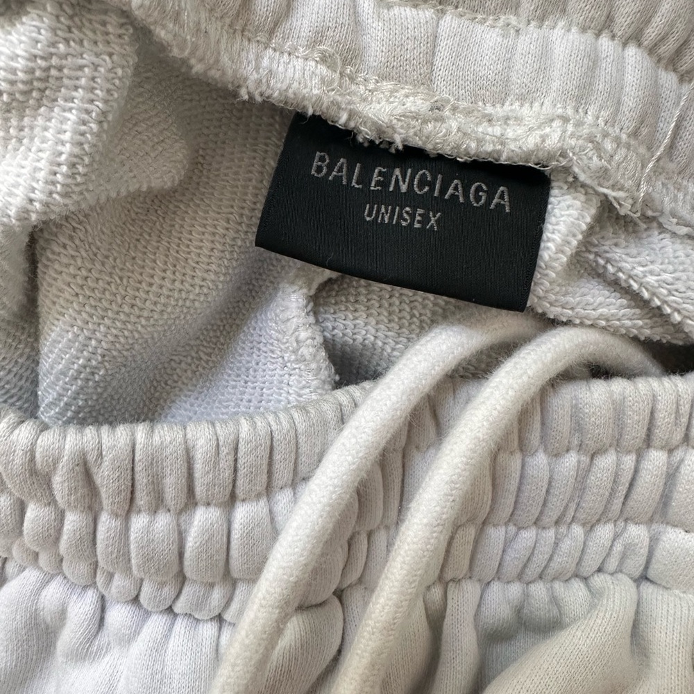 Balenciaga Graphic Logo White Straight Sweatpants – Size M (Fits Like S/XS) - Picture 6 of 7